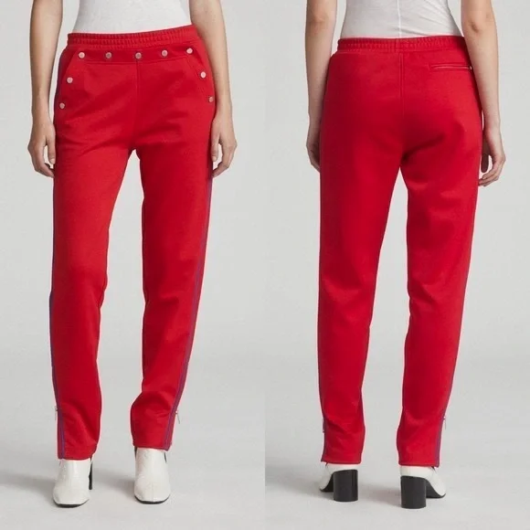Rag & Bone Naval Track Pant, True Red with Blue Side Stripes – Size L - Picture 2 of 15